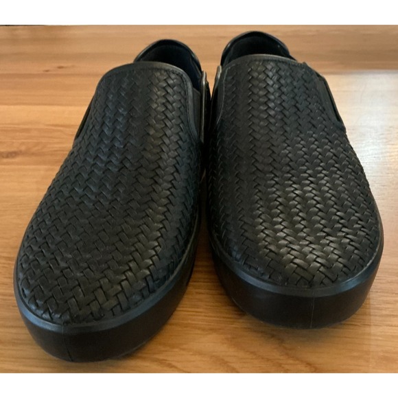 ECCO Black Woven Leather Slip On Loafers Made in Portugal Men's 12 EU 46 - Picture 3 of 10